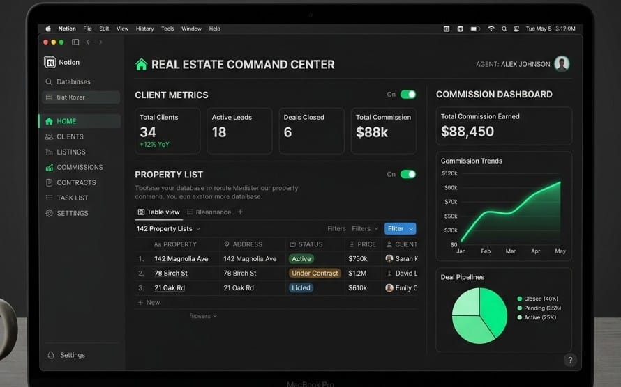 Notion Real Estate CRM & Client Tracker