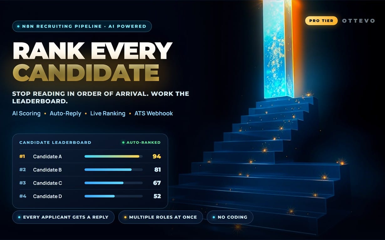 AI RECRUITING PIPELINE — Screening, Live Ranking & Automatic Candidate Replies (n8n workflow)
