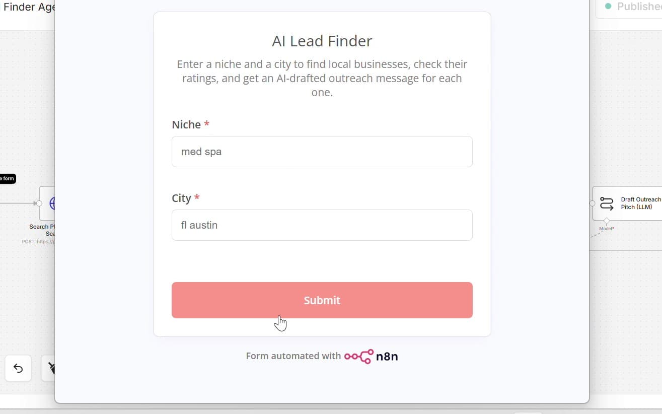 AI Lead Finder Agent — Find Local Businesses & Auto-Draft Outreach (n8n workflow)