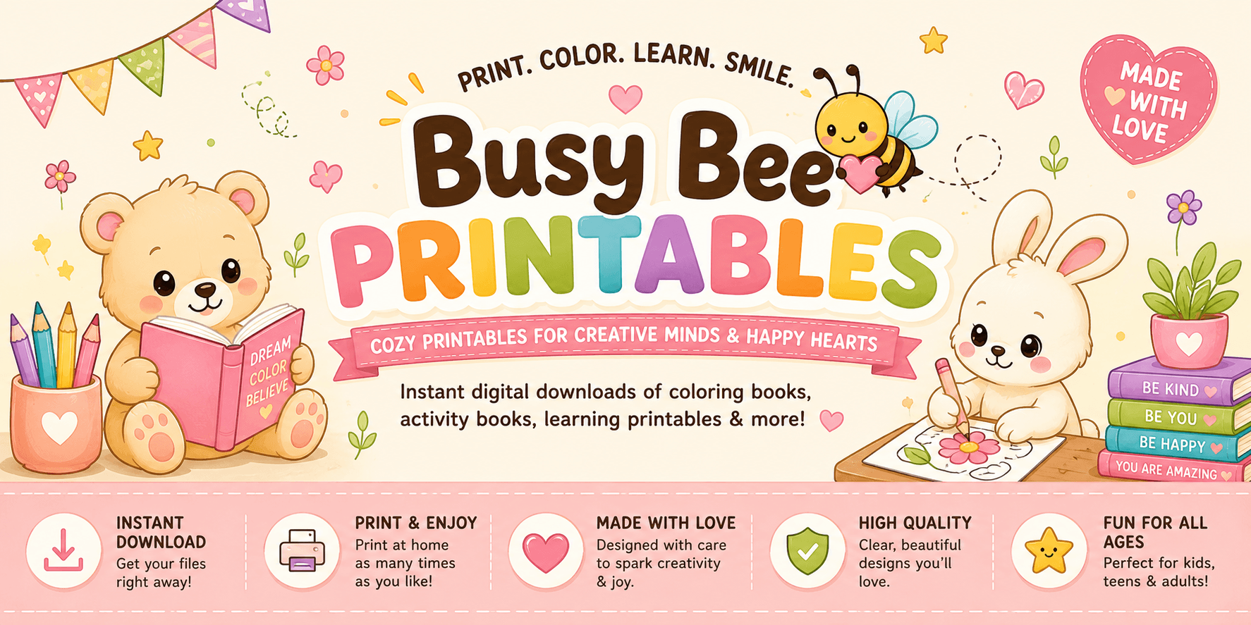 Busy Bee Printables store banner
