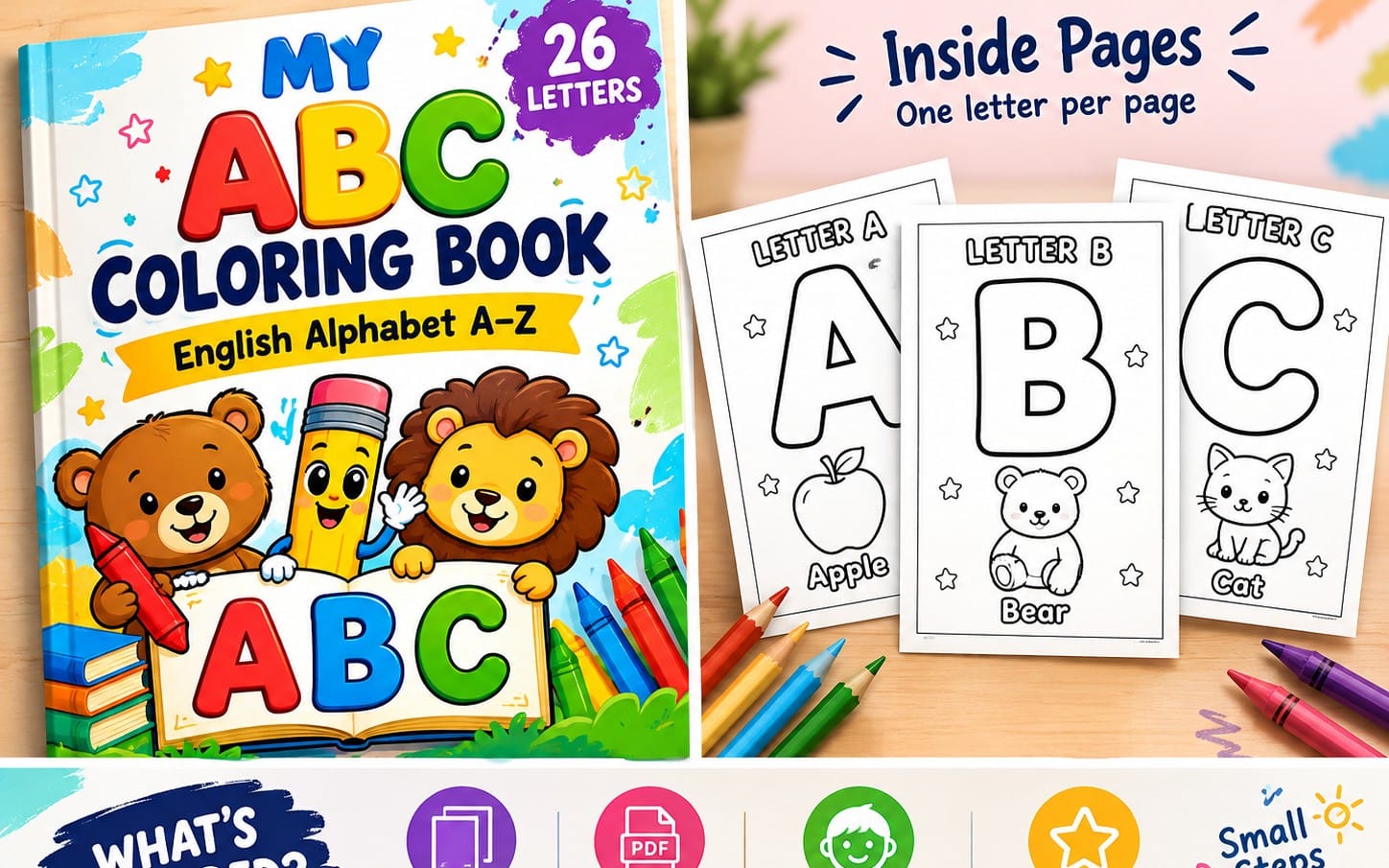 My ABC Coloring Book – English Alphabet A–Z