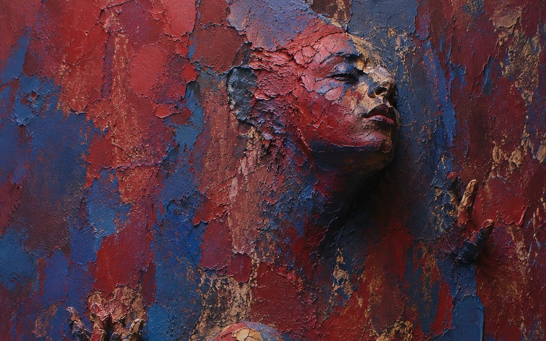 Between Two Worlds – Abstract Figurative Digital Wall Art