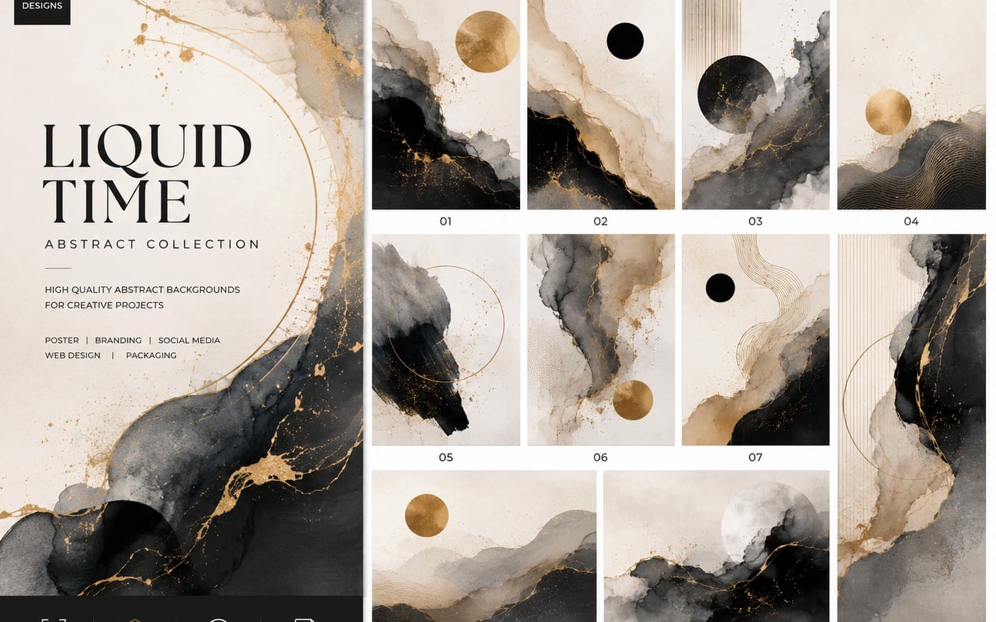Liquid Time — 10 Luxury Abstract Backgrounds