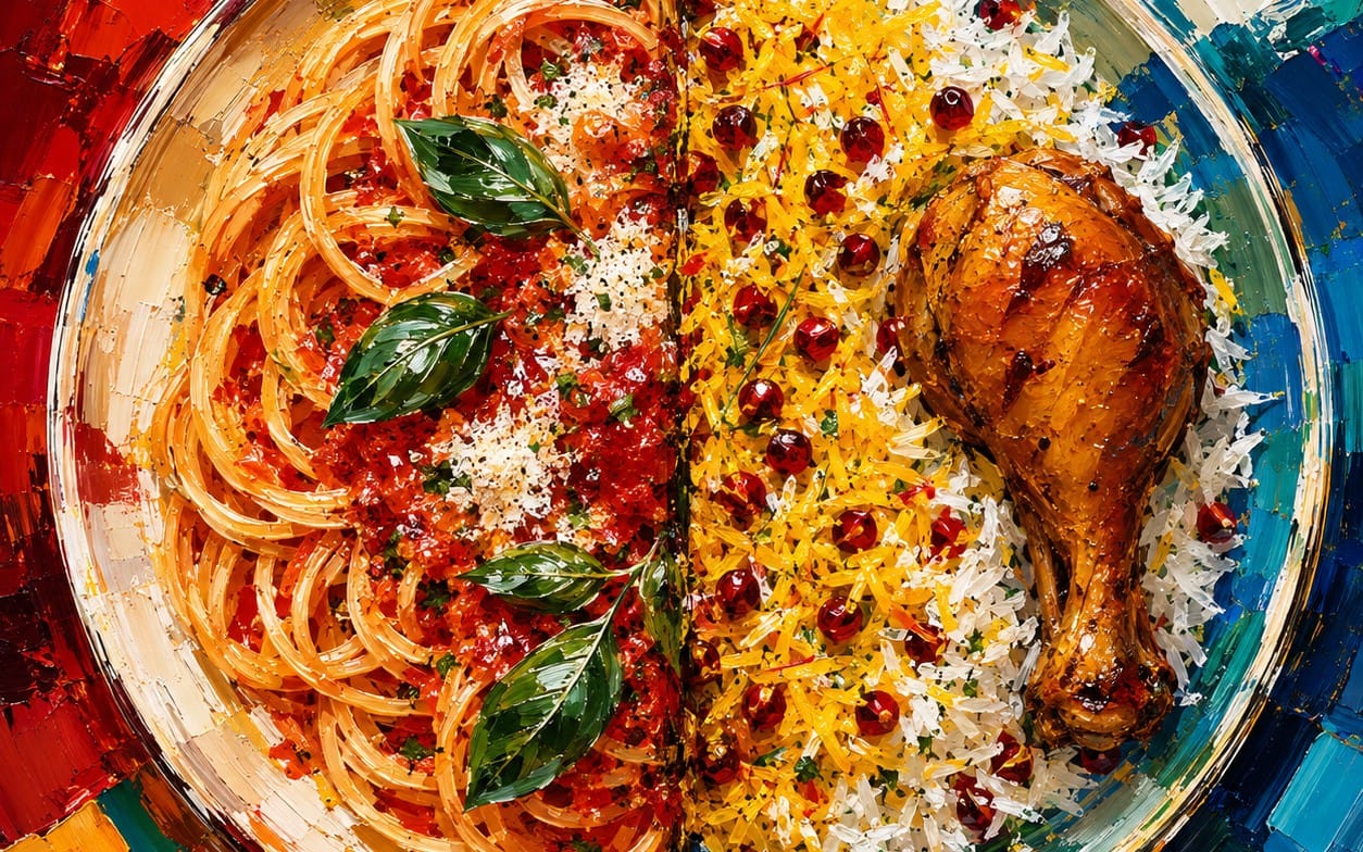 Iran Meets Italy – Persian Zereshk Polo and Italian Spaghetti