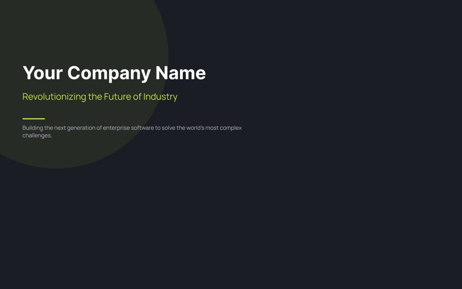 Minimalist SaaS Pitch Deck Template — Dark Mode, Figma