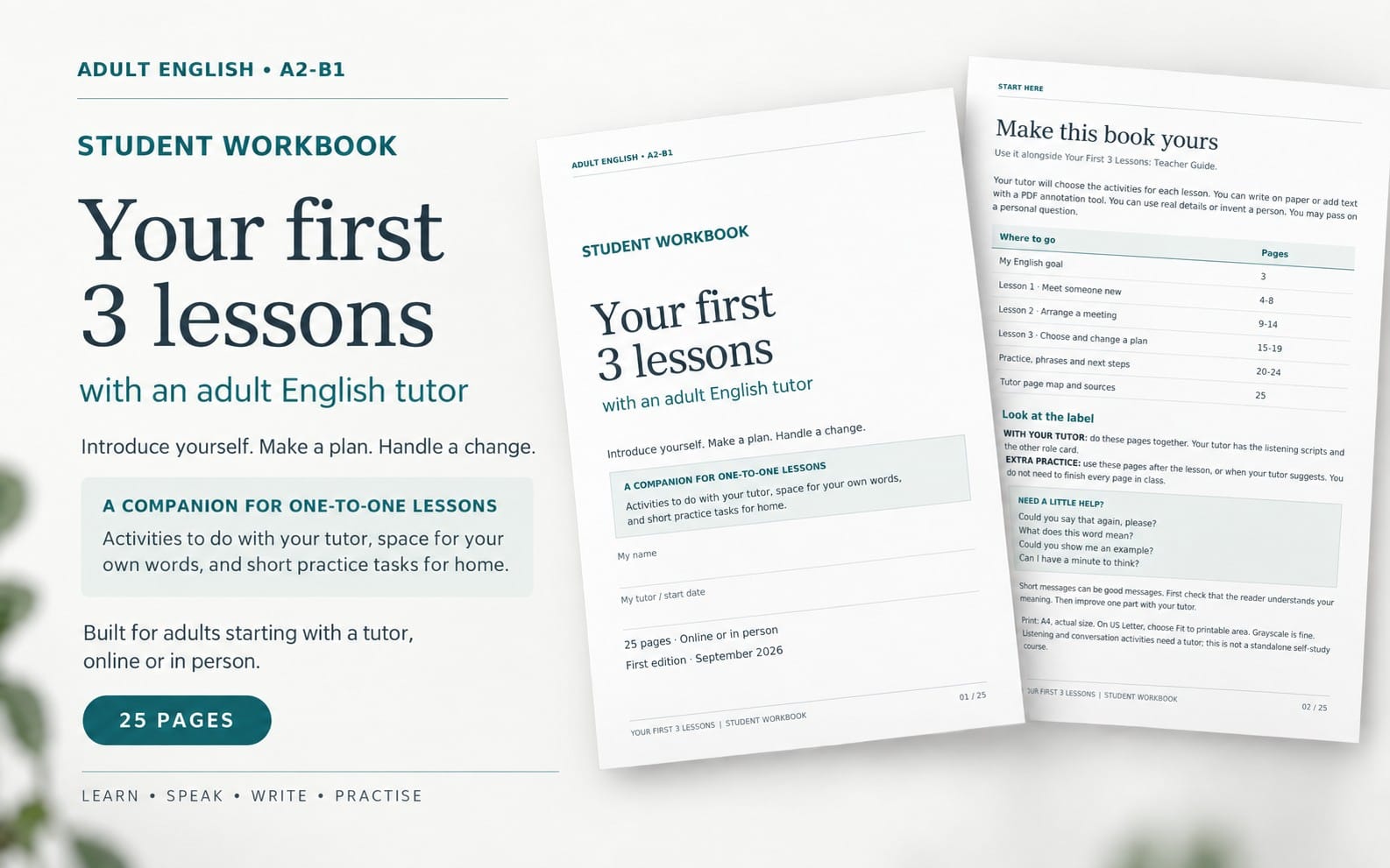 Your First 3 Lessons — A2–B1 Student Workbook