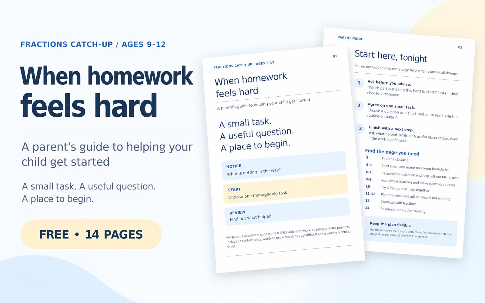 When Homework Feels Hard — Free 14-Page Parent Guide