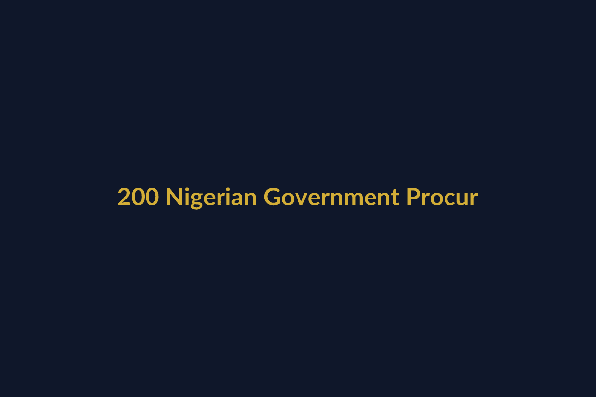 200 Nigerian Government Procurement Opportunities - Active Database