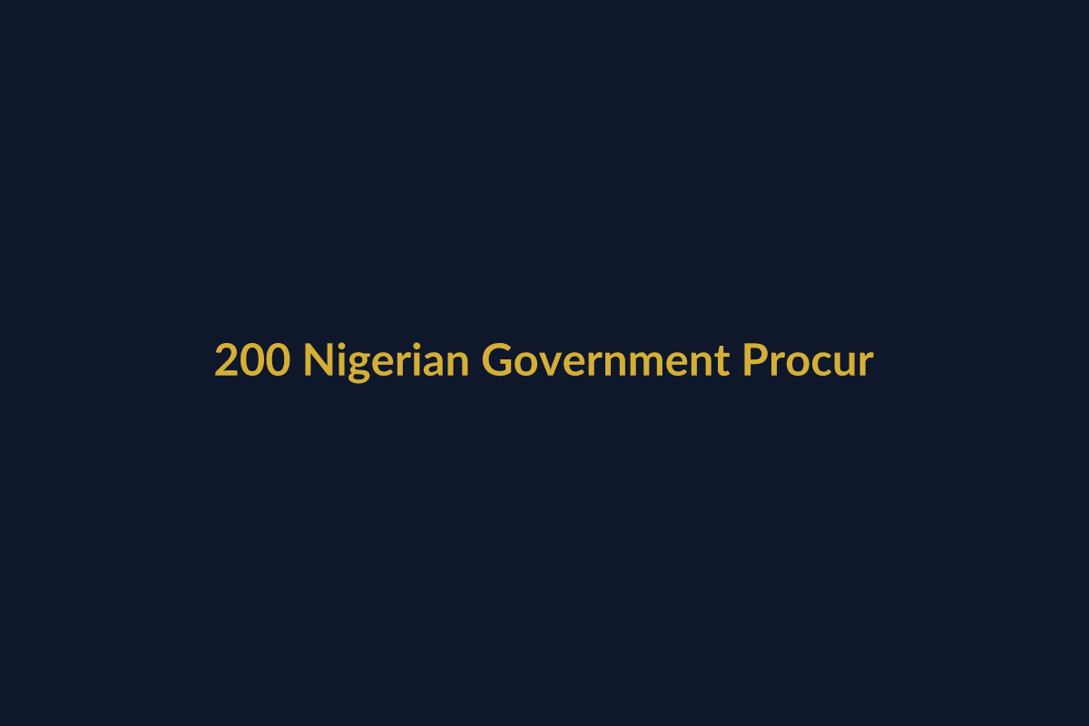 200 Nigerian Government Procurement Opportunities - Active Database
