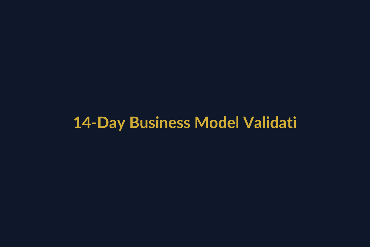14-Day Business Model Validation Workbook