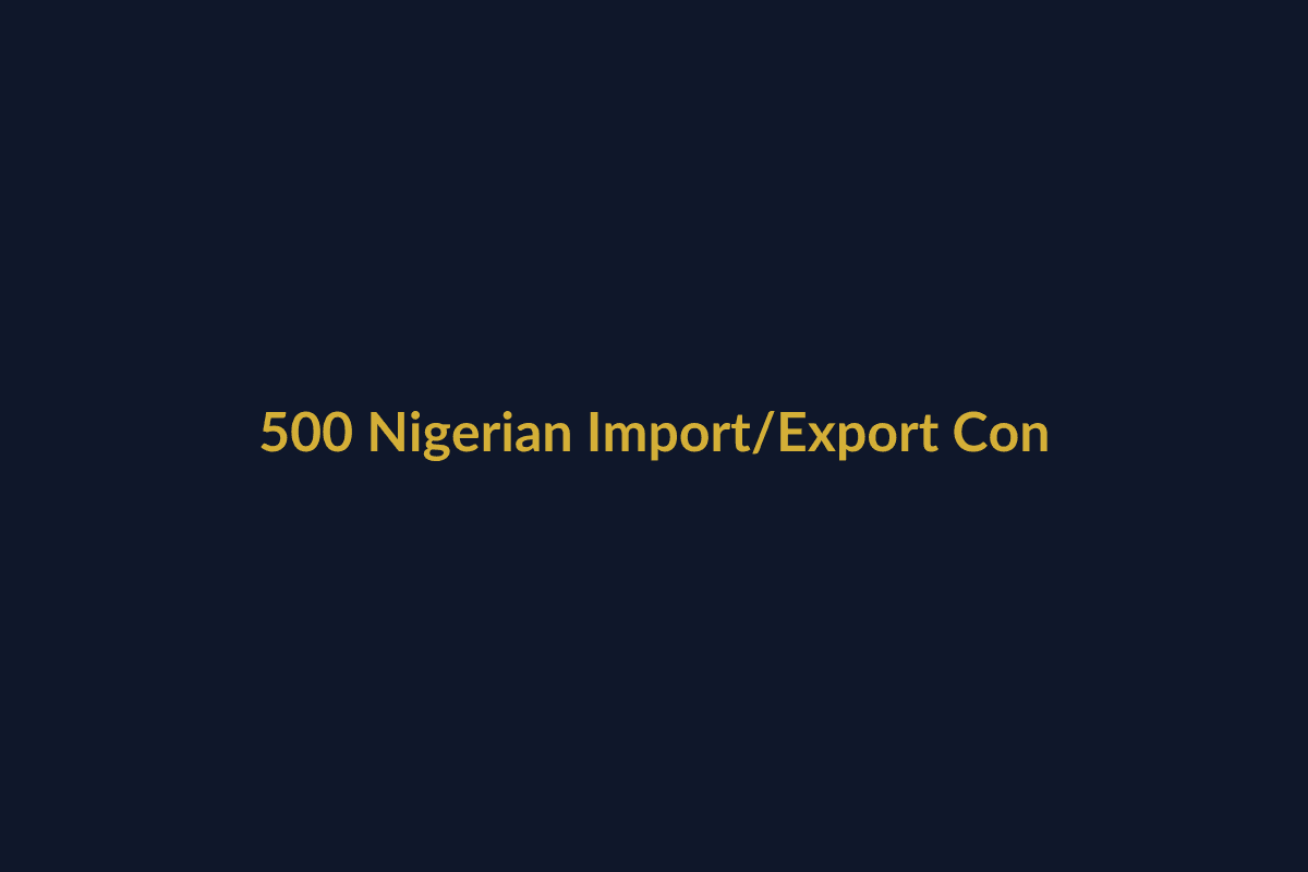 500 Nigerian Import/Export Contacts - Supplier & Buyer Database