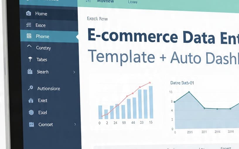 E-commerce Data Entry Excel Template + Auto Dashboard