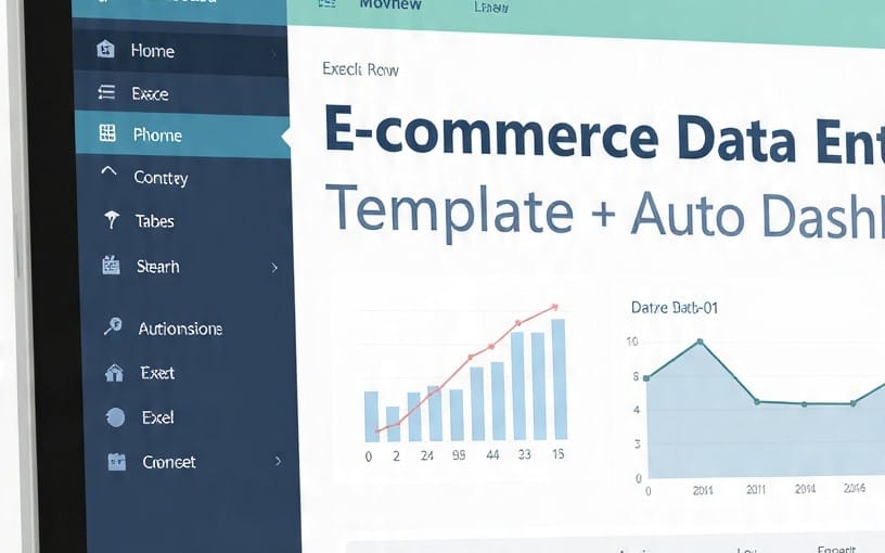 E-commerce Data Entry Excel Template + Auto Dashboard