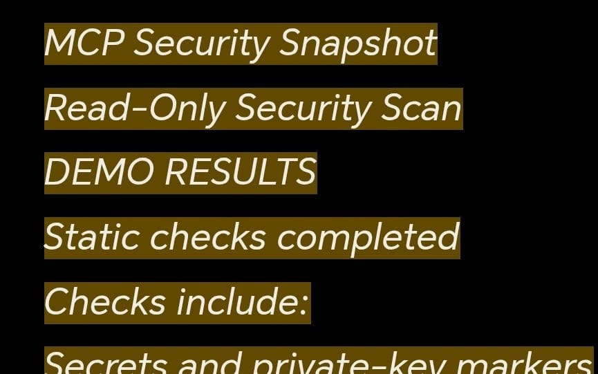 MCP Security Snapshot