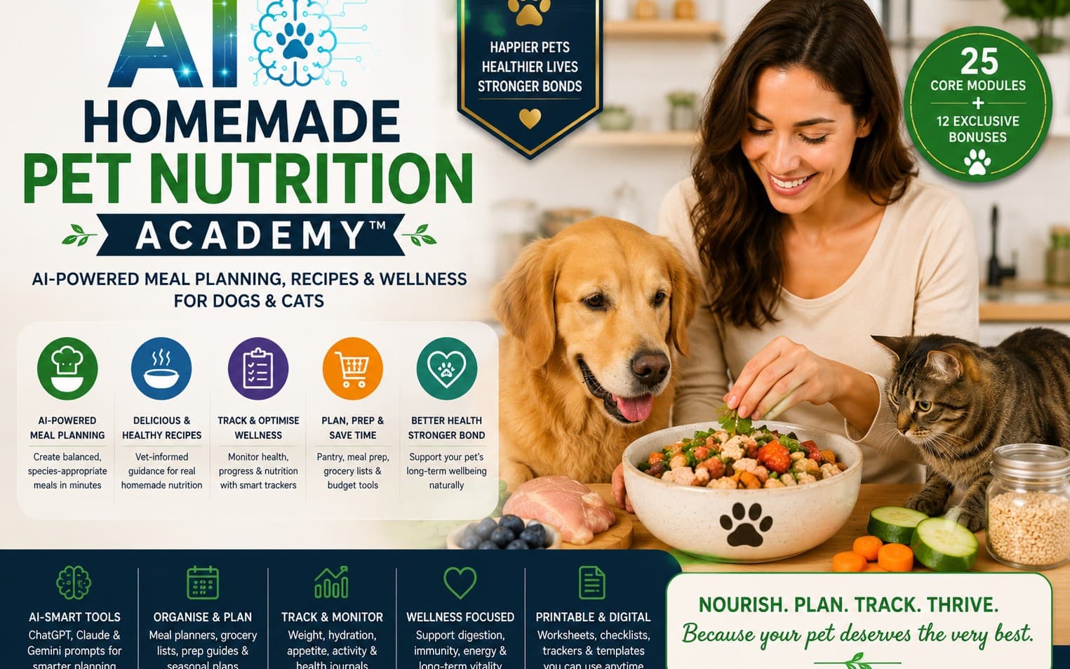 AI Homemade Pet Nutrition Academy™ – The Complete AI-Powered System for Smarter Homemade Dog & Cat Meal Planning