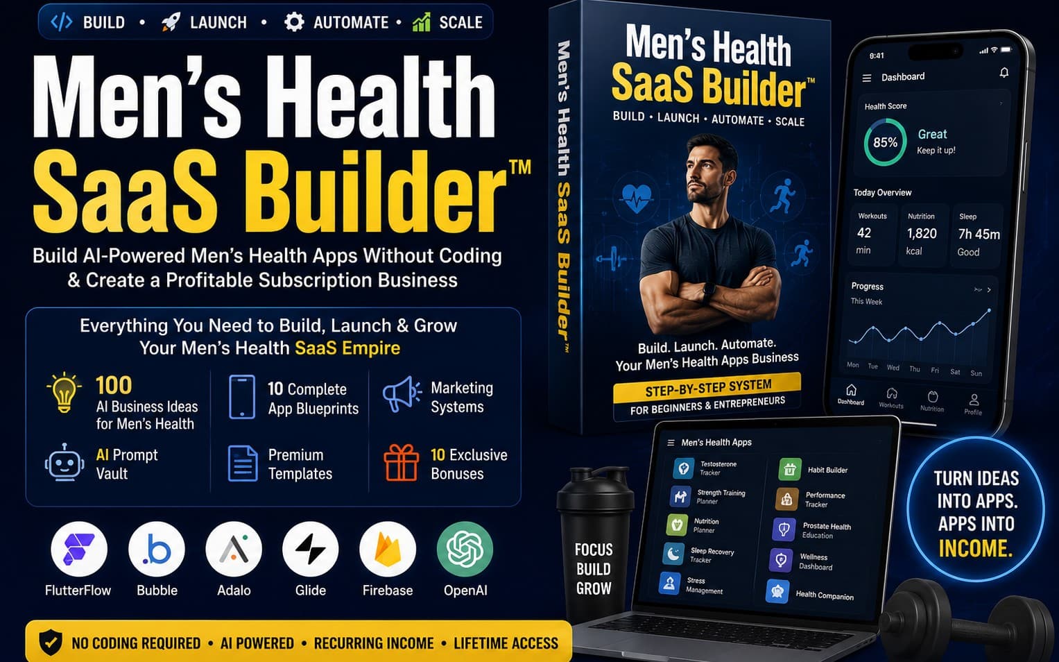 🚀 Men's Health SaaS Builder™ Build AI-Powered Men's Health Apps Without Coding & Create a Subscription-Based Digital Business Learn How to Build, Launch & Scale Educational Wellness Apps Using AI and No-Code Platforms The Future of Digital Business Is Subscription Software Subscription-based software has become one of the most popular digital business models because it focuses on delivering ongoing value to customers through continuous updates, educational resources, and recurring services.