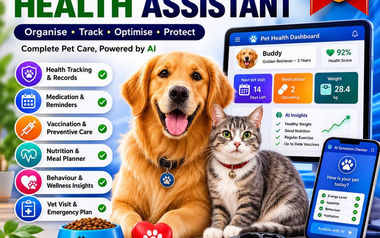 AI Pet Health Assistant™ – The Complete AI-Powered Pet Wellness & Health Management System