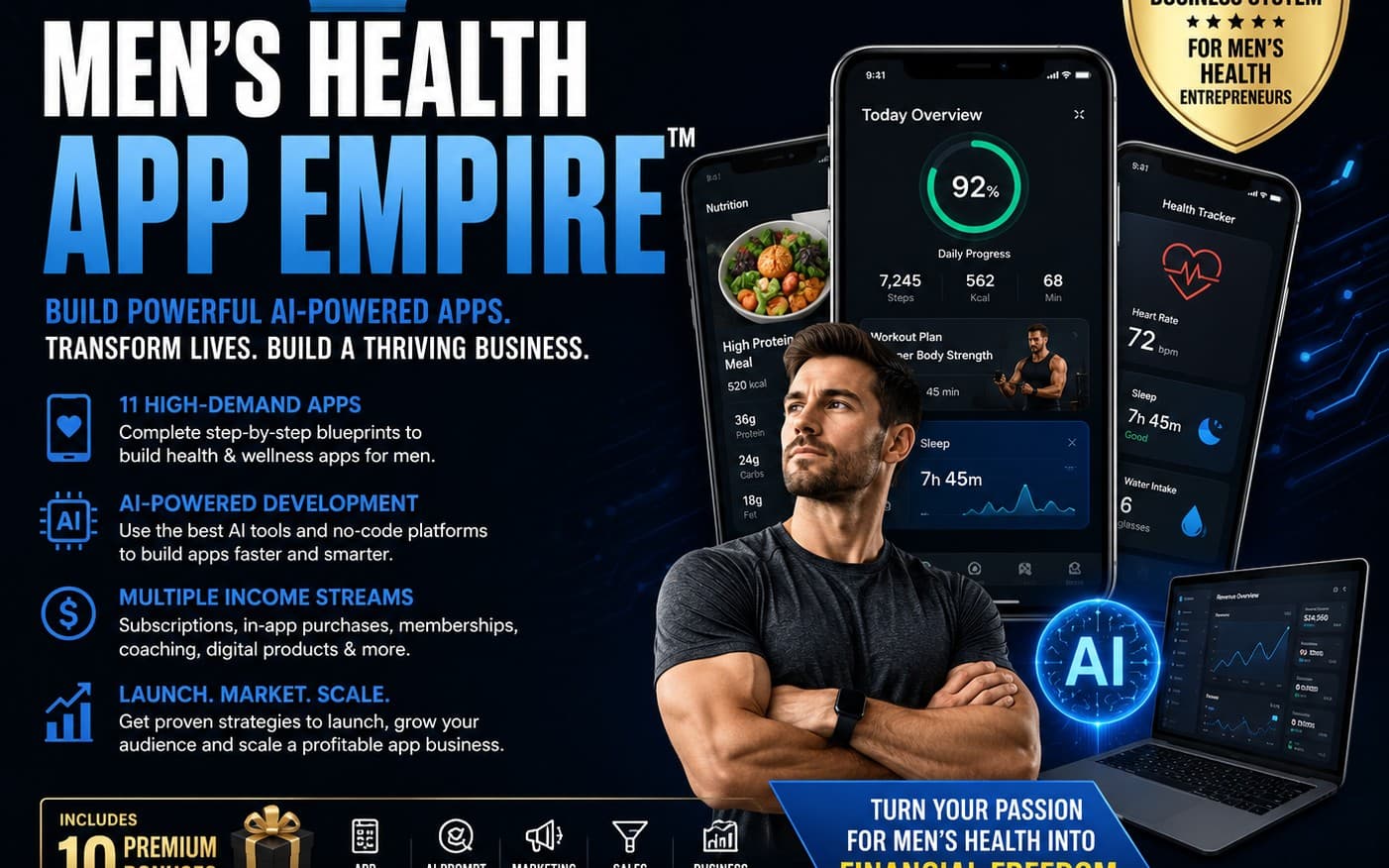 👨 Men's Health App Empire™ Build 10 High-Demand Men's Health Apps Without Coding & Create a Recurring Subscription Business