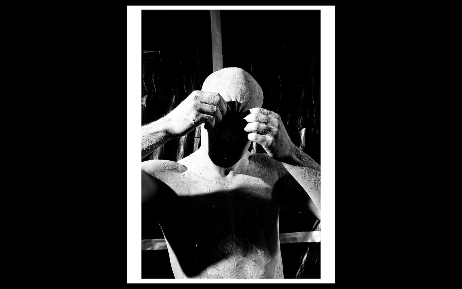 Who are we without the mask? Conceptual black and white portrait | Philosophical poster for interior.