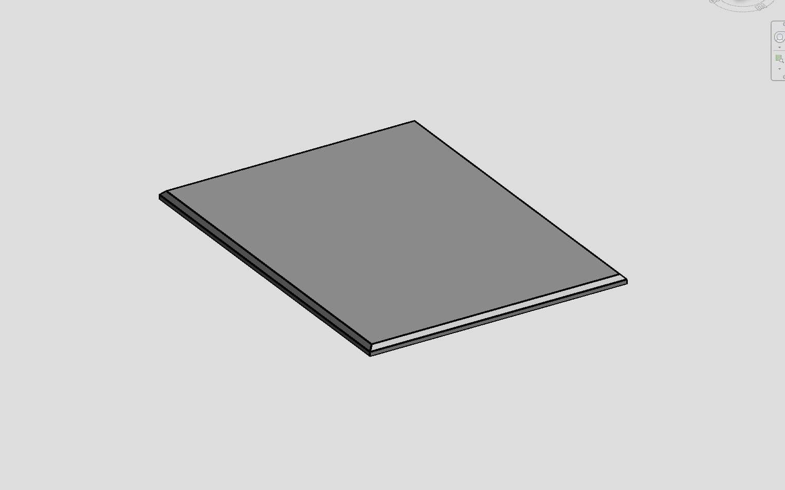 Rectangular cutting pad for foundation, toposolid-style grey board with dark edge layers