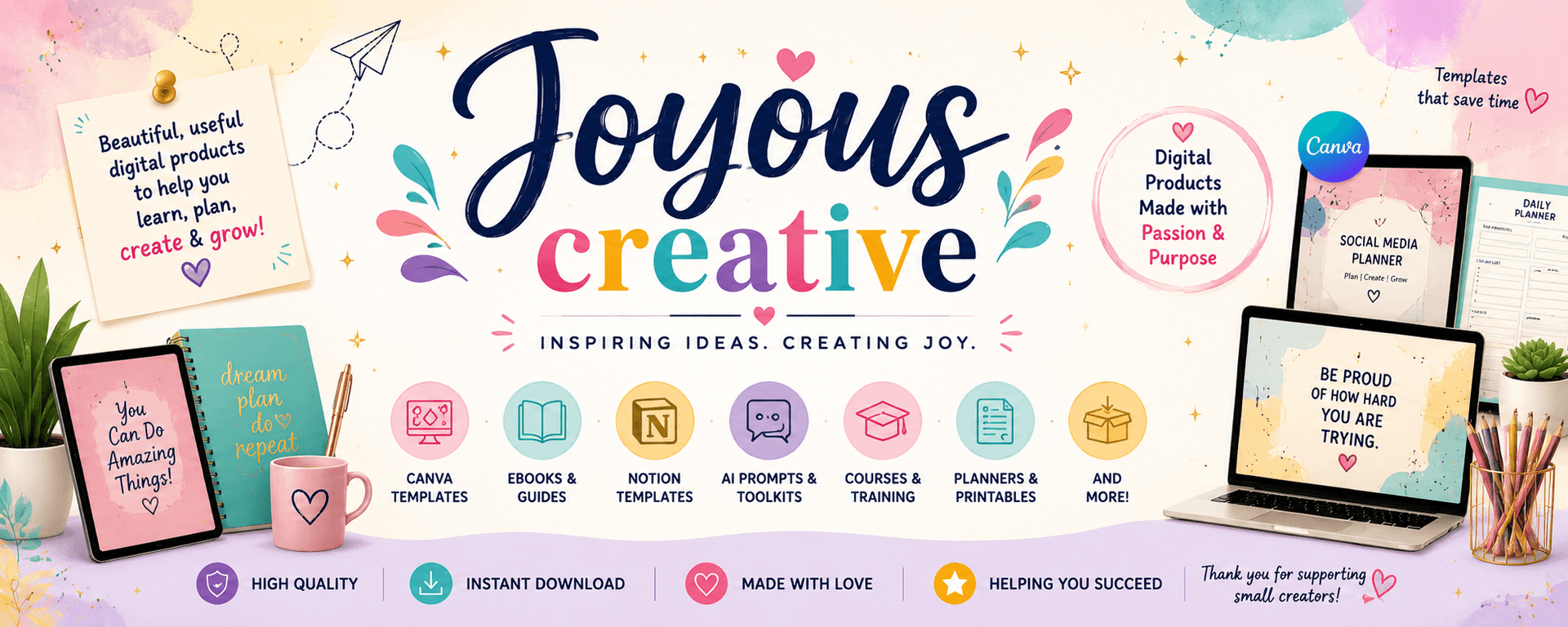 Joyous creative store banner