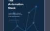 Autonomous business infrastructure guide eBook cover with infographic charts and graph lines on a dark background