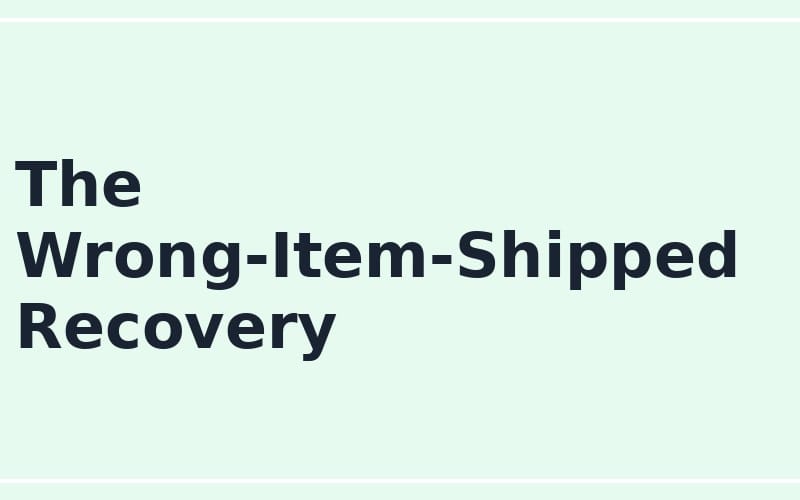 Minimal banner text for an online seller wrong-item-shipped recovery prompt digital product