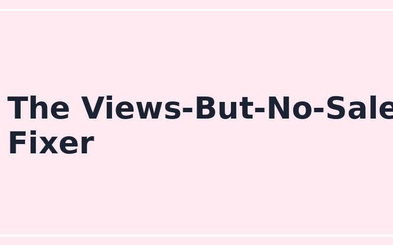 Promotional banner text reading The Views-But-No-Sales Fixer for an online seller prompt digital product