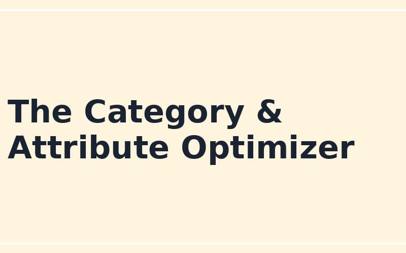 Title slide for an online seller category and attribute optimizer prompt