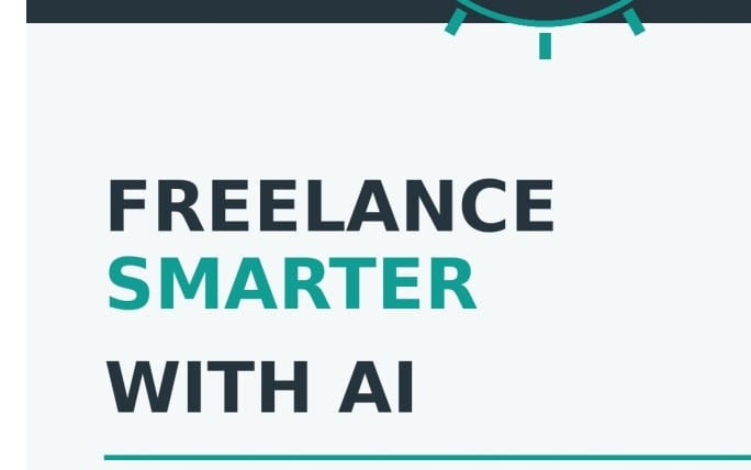 Freelance branding graphic reading Freelance Smarter With AI for a digital course or ebook