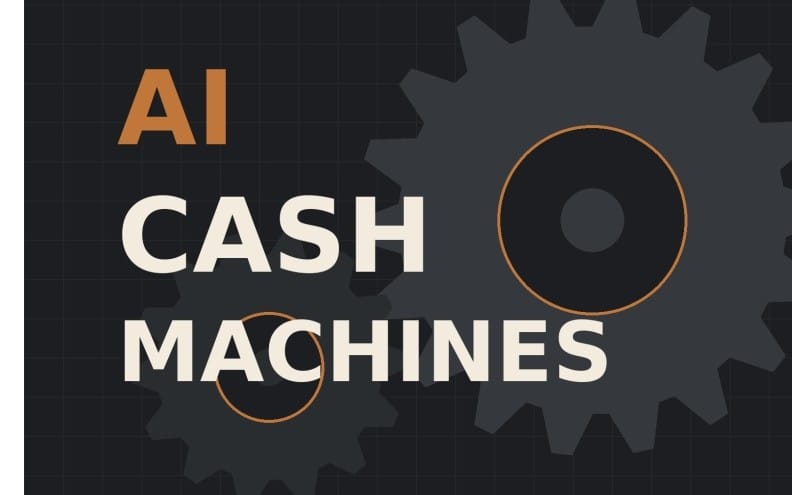 AI Cash Machines title card for a digital book about automating income