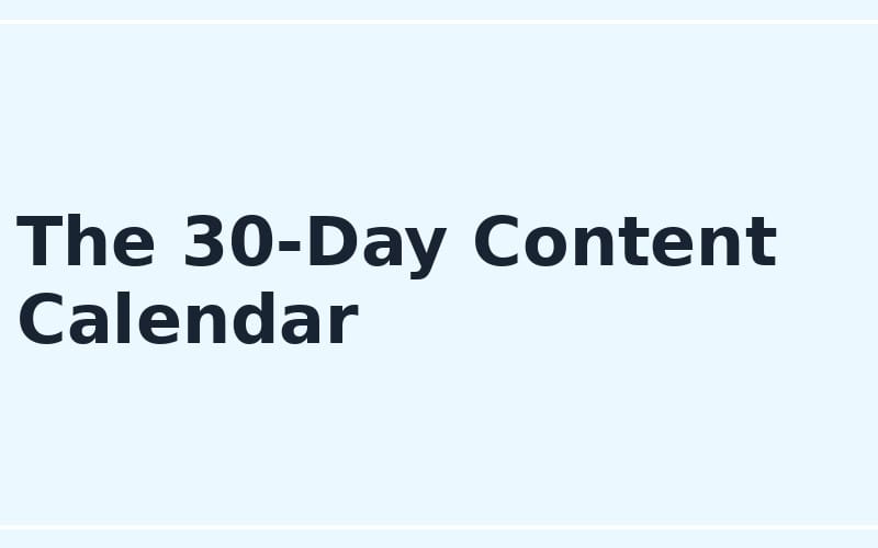 The 30-Day Content Calendar title for an online seller content prompt digital product