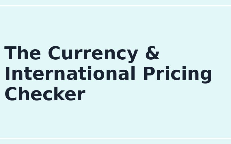 Online seller currency and international pricing checker digital prompt banner with large text heading