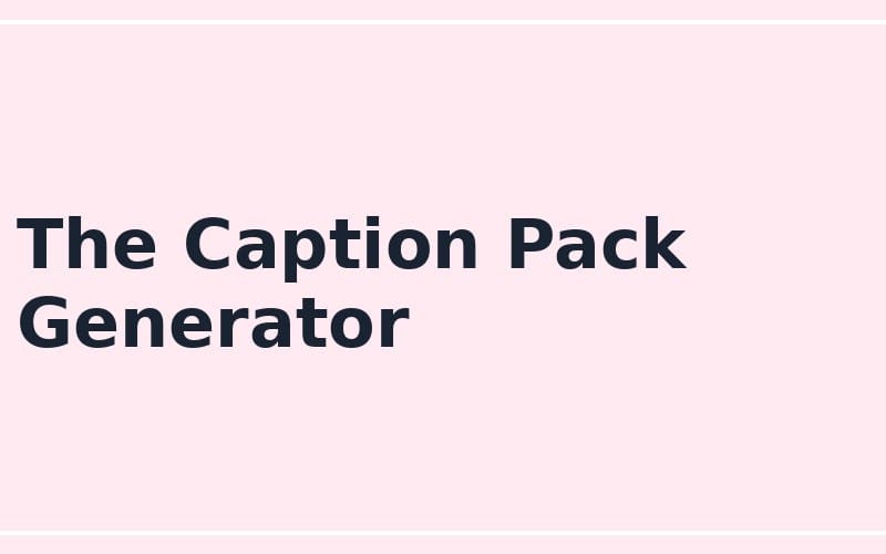 Title slide reading The Caption Pack Generator for an online seller caption pack prompt product