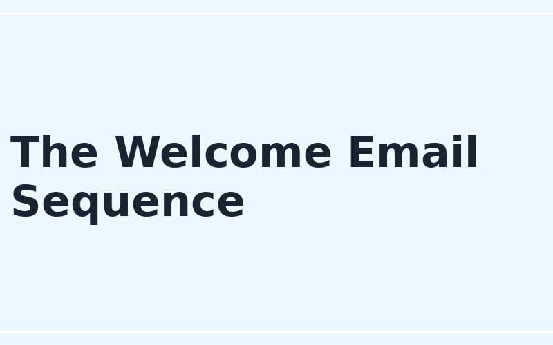 The Welcome Email Sequence title for an online seller welcome email prompt product on a blue webpage