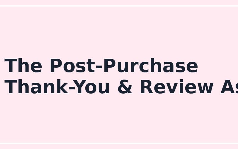 Pink title slide for an online seller post-purchase thank-you and review ask prompt template
