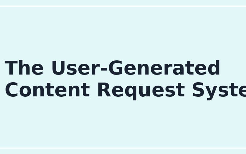 Screenshot title text for an online seller user-generated content request system prompt digital product