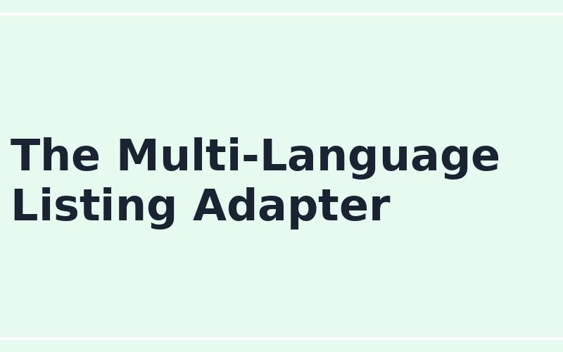 Multi-language listing adapter prompt title on a mint green background for an online seller digital product