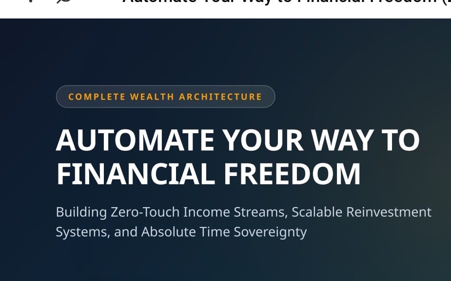 Promotional banner for a digital financial freedom course with text Automate Your Way to Financial Freedom
