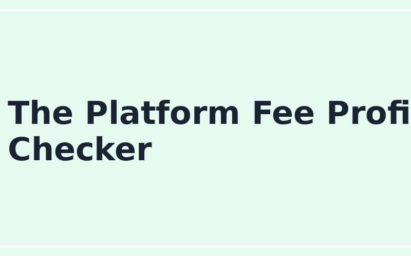 Online seller platform fee profit checker prompt text on a light green background