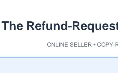 Screenshot-style header text for an online seller refund request policy handler prompt digital product