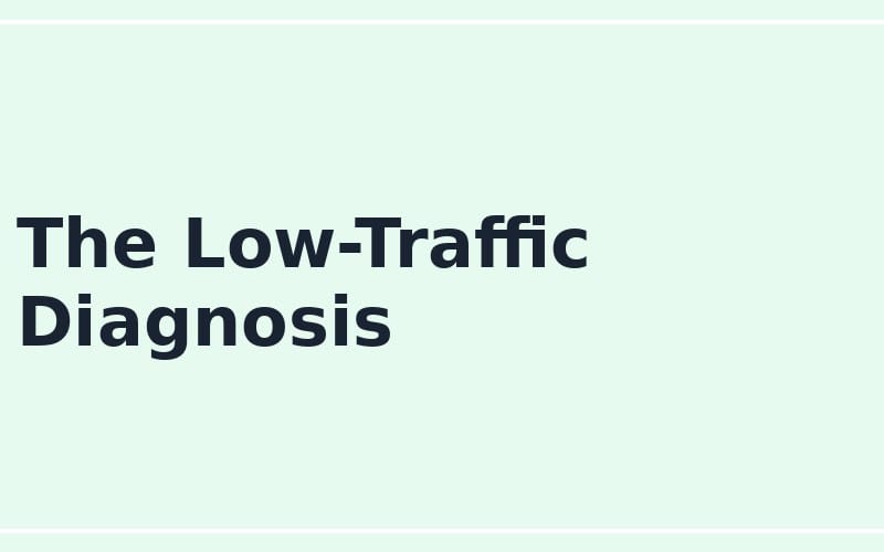 Header text The Low-Traffic Diagnosis for an online seller diagnosis prompt digital product