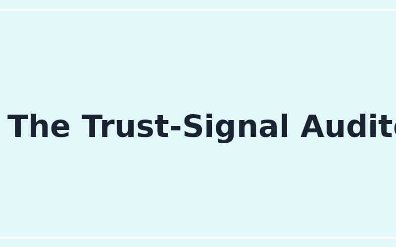 Title banner for an online seller trust-signal auditor prompt digital product