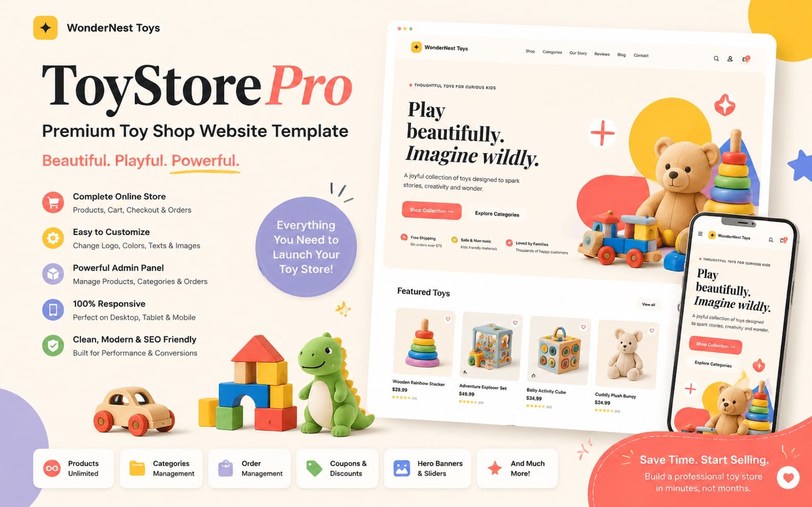 ToyStore Pro – Premium Editable Toy Shop Website Template for Online Stores