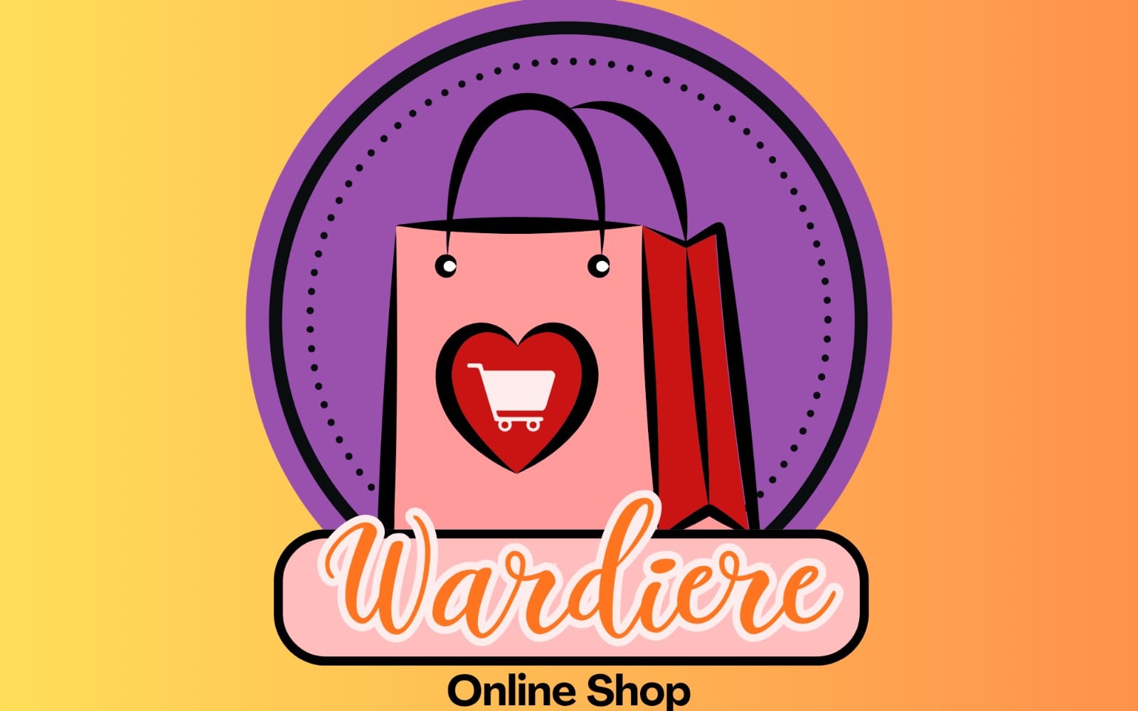 Creative circle online shopping logo
