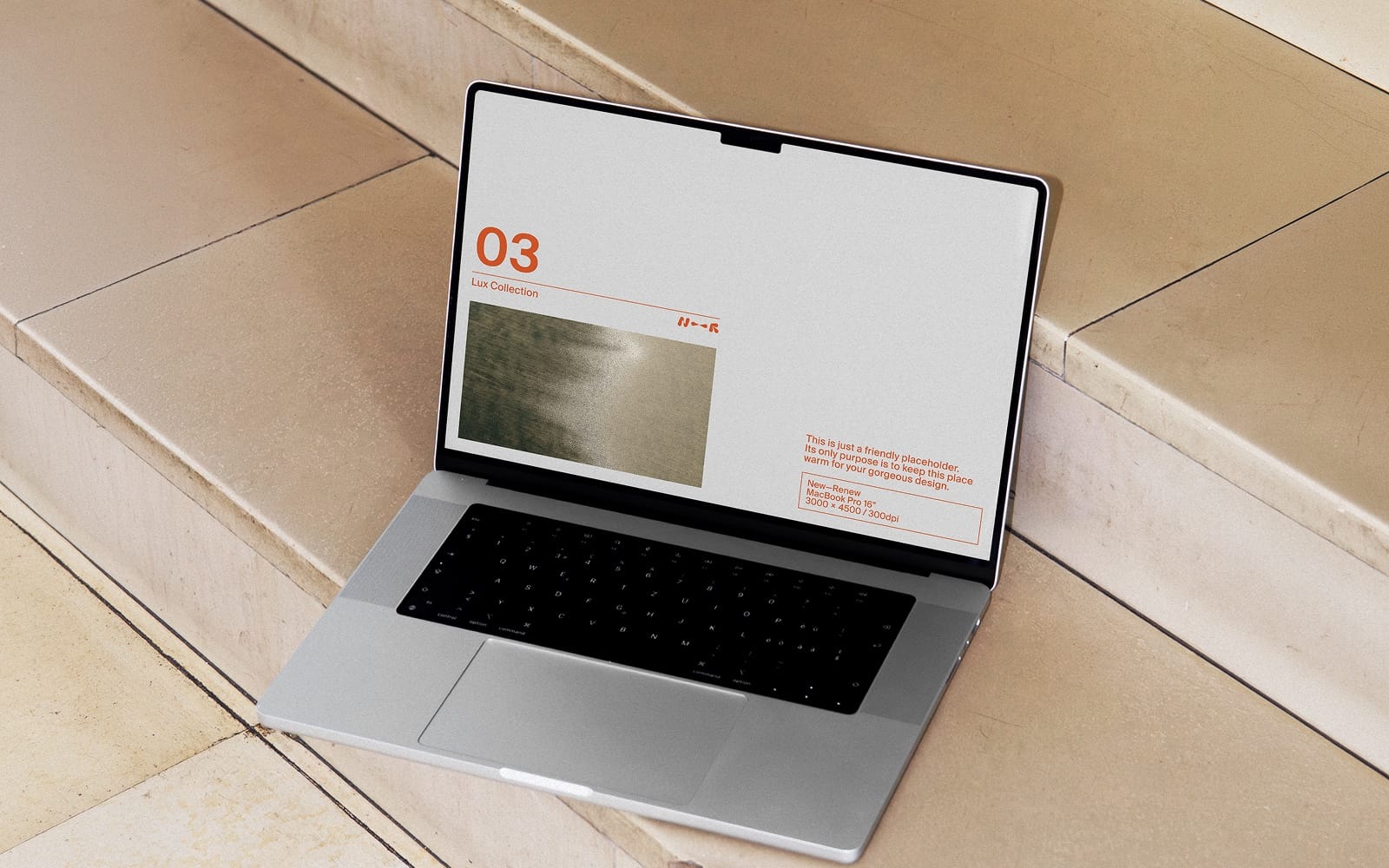 Vintage Staircase MacBook Pro Mockup — LUX-003