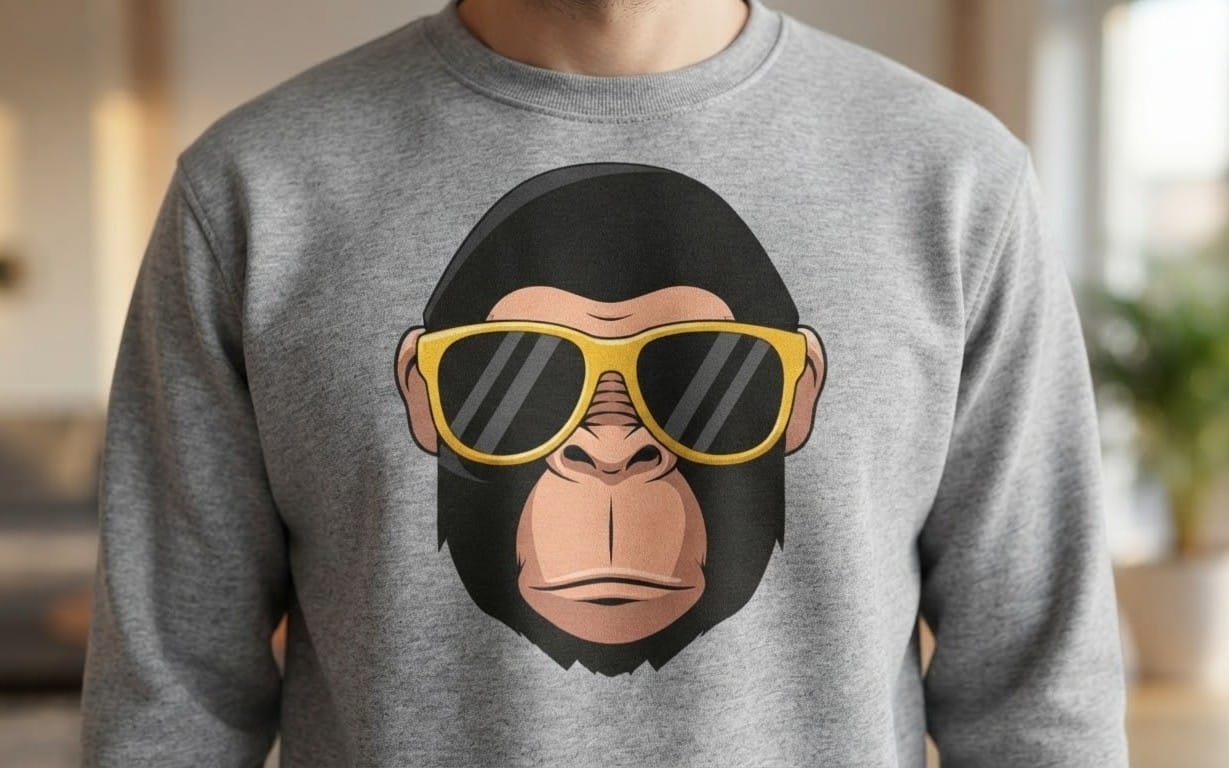 Chimp Gold Shades Digital Art For Merch & Resale