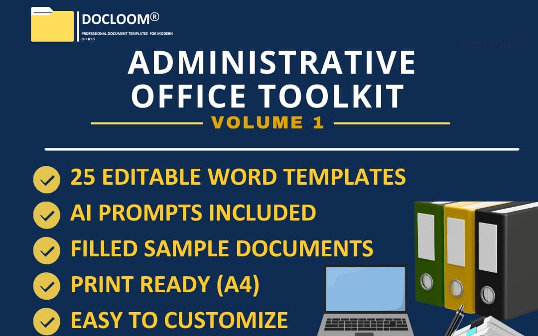 Administrative Office Toolkit – 25 Professional Word Templates for Modern Offices