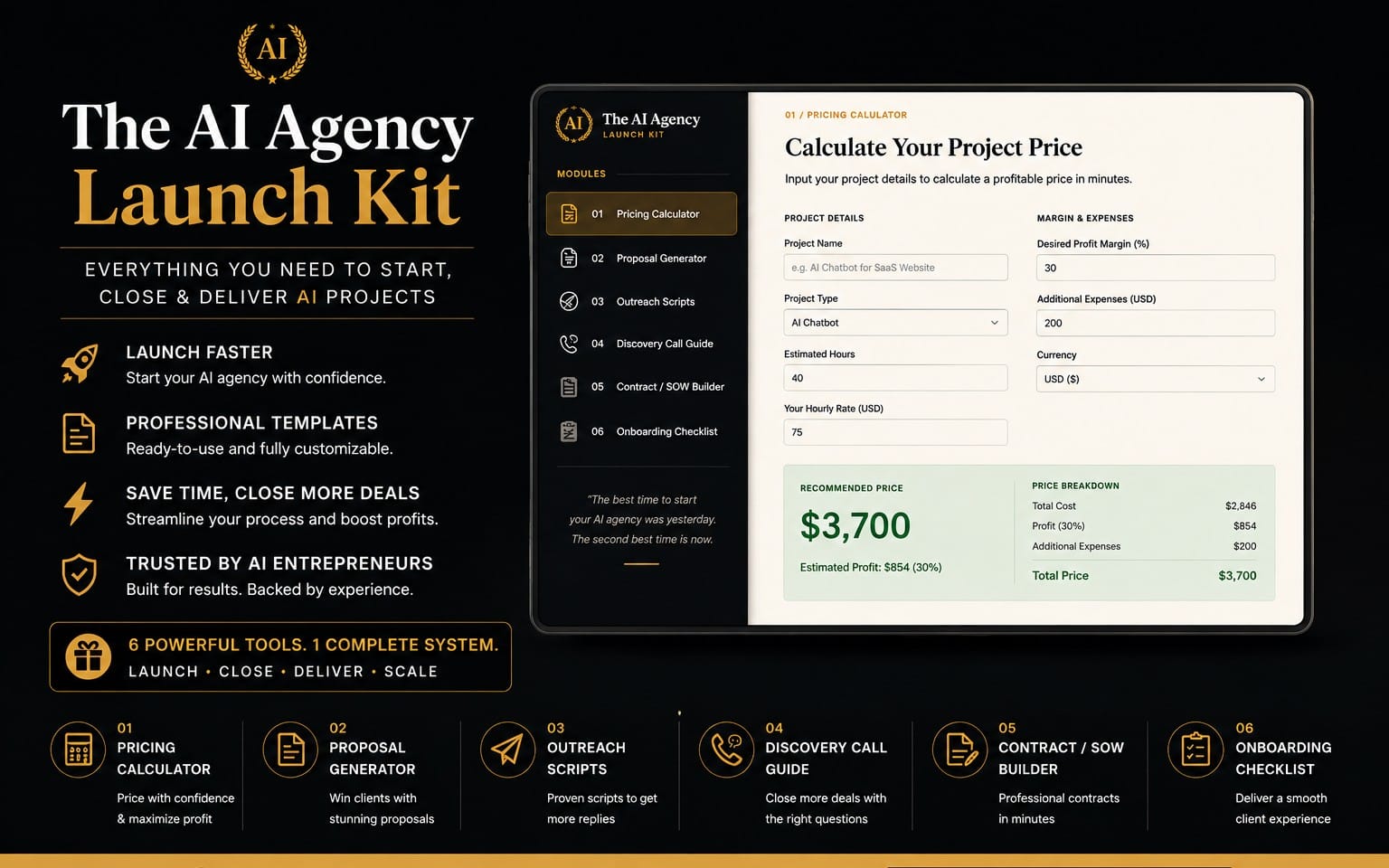 The AI Agency Launch Kit — Pricing, Proposals & Contracts for AI Automation Freelancers