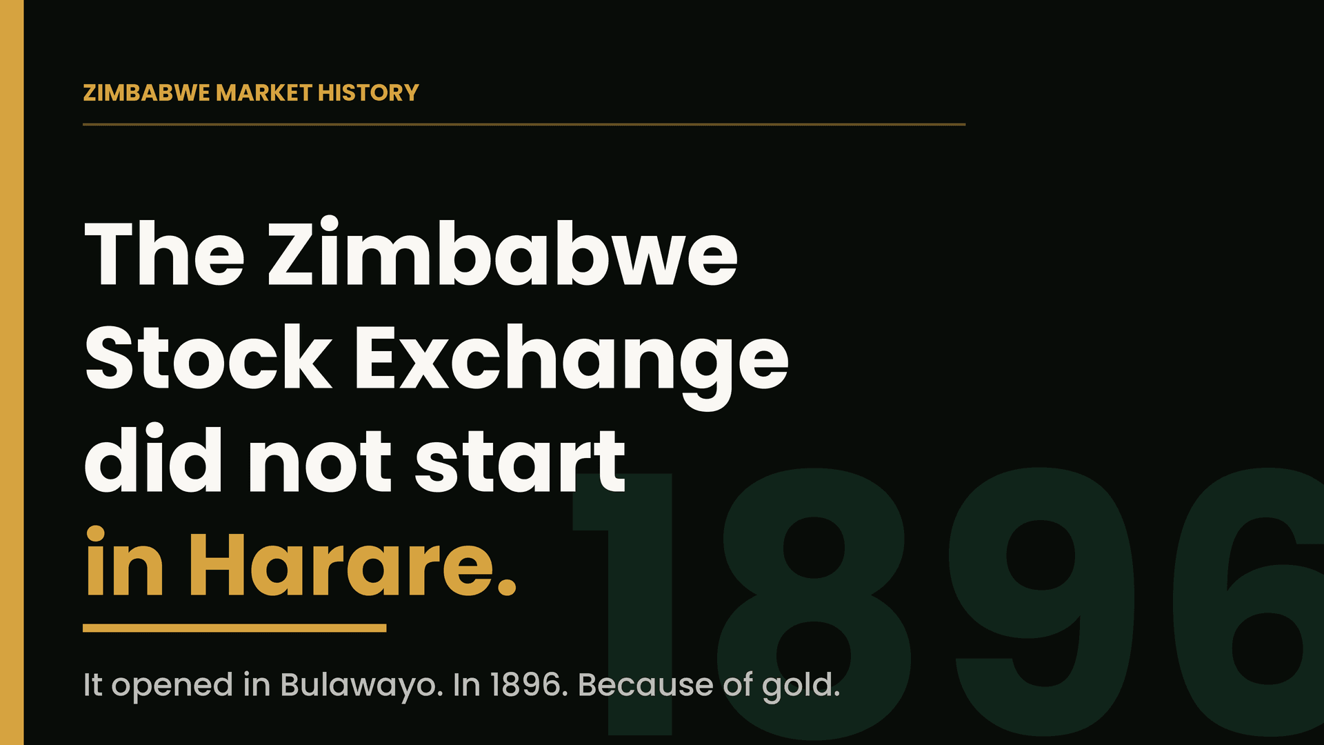 The Zimbabwe Stock Exchange Did Not Start in Harare